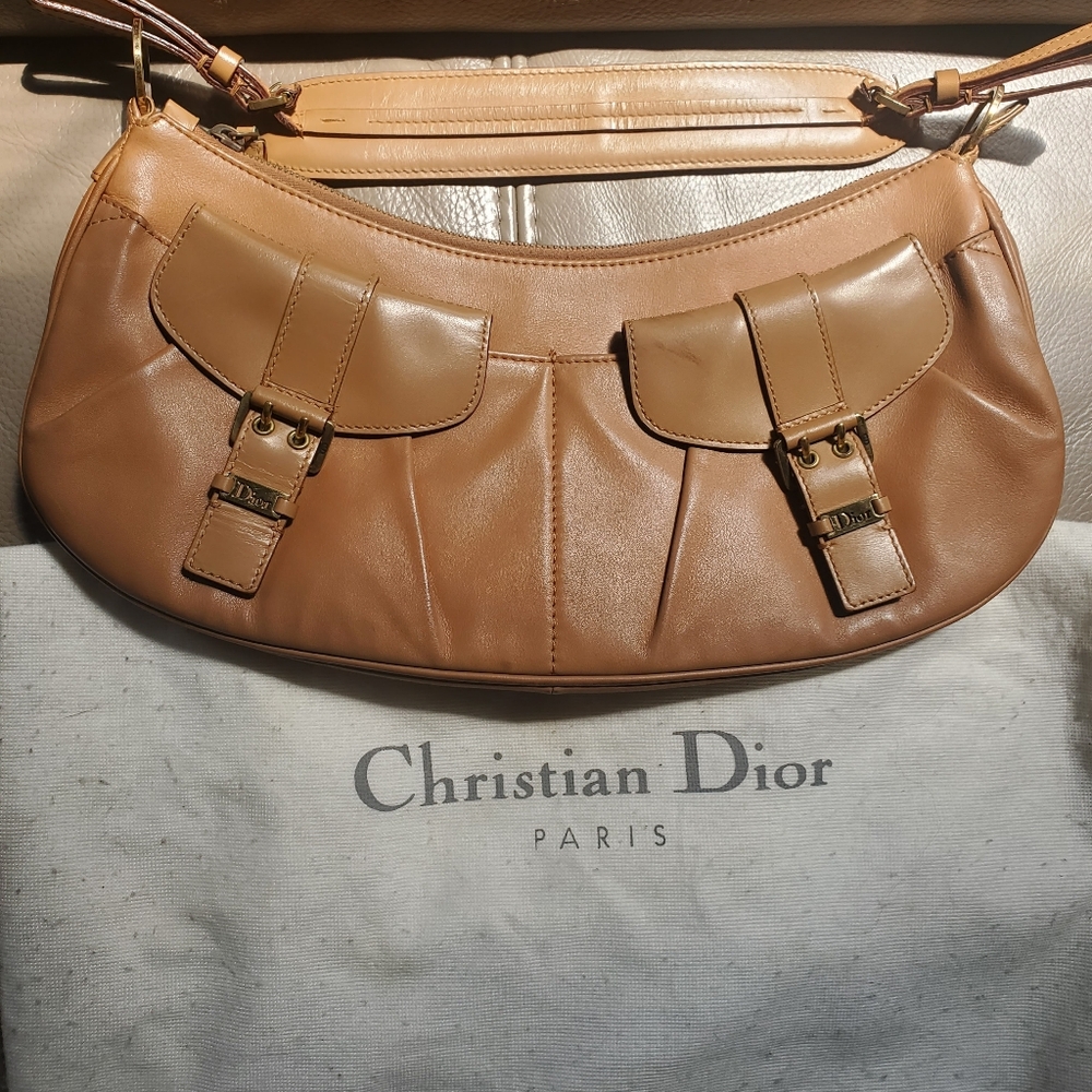 Dior Tan Leather Shoulder Bag